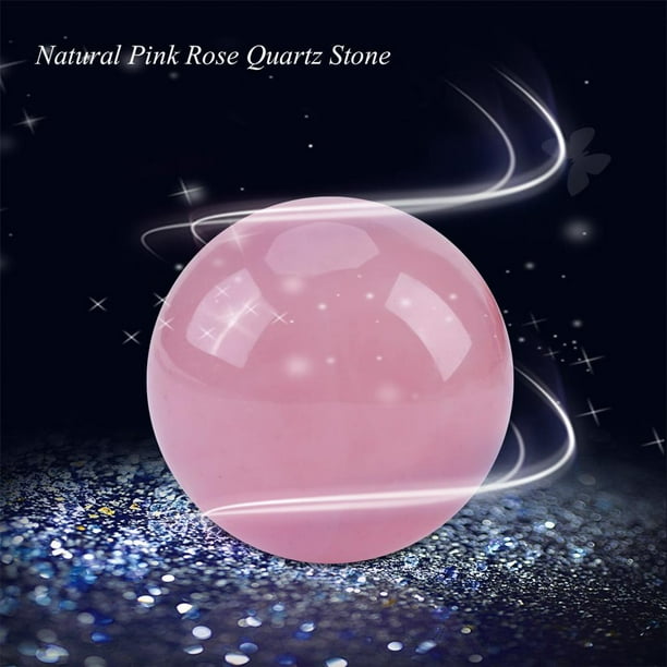 Rose Quartz Crystal Ball Sphere Pendant 20mm 20" Silver Necklace Love Healing 